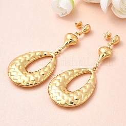 304 Stainless Steel Teardrop Dangle Stud Earrings&nbsp;EJEW-P329-07G