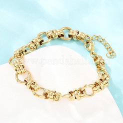 304 Stainless Steel Ring Link Chain Bracelets for Women Men&nbsp;BJEW-H643-10G
