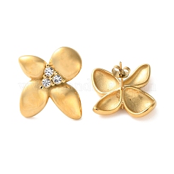 304 Stainless Steel Rhinstone Stud Earrings&nbsp;EJEW-Z081-01G