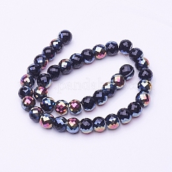 Electroplate Transparent Glass Beads Strands&nbsp;EGLA-E045-G01