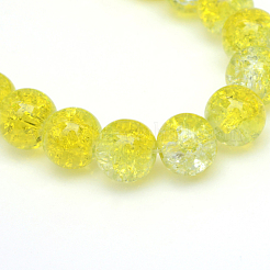 Baking Paint Crackle Glass Bead Strands&nbsp;CCG-S001-6mm-04