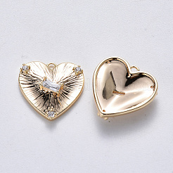Brass Cubic Zirconia Pendants&nbsp;KK-T049-030G-NF