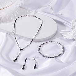 1 Set Alloy & Rhinestone Teardrop Jewelry Set&nbsp;SJEW-LP0001-03