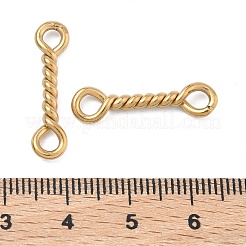 304 Stainless Steel Twisted Bar Connrctor Charms&nbsp;STAS-L300-002G-02
