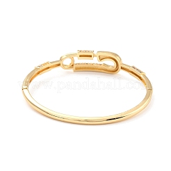 Safaty Pin Shape Cubic Zirconia Cuff Bangle&nbsp;BJEW-I298-10G