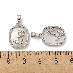 Rack Plating Brass Micro Pave Clear Cubic Zirconia Pendants&nbsp;KK-A214-31P