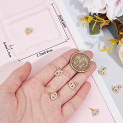 10Pcs Rack Plating Brass Clear Cubic Zirconia Charms&nbsp;ZIRC-BBC0003-06