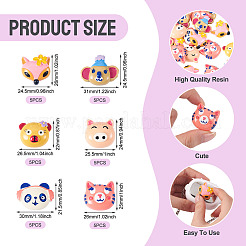 30Pcs 6 Styles Animal Theme Opaque Resin Cabochos&nbsp;RESI-TA0005-21