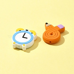 Study Theme 5Pcs 5 Styles Eco-Friendly Silicone Focal Beads&nbsp;SIL-FS0001-12
