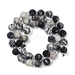 Natural Black Netstone Beads Strands&nbsp;G-G182-B32-03