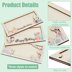 CutHollow 6Pcs 6 Styles Plywood Wooden Envelope Greeting Cards for Birthday Gift&nbsp;CON-CL0001-03