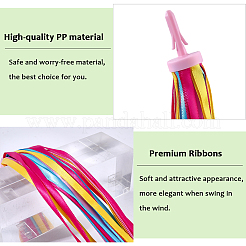 2 Pairs 2 Colors Kids Plastic Tassel Ribbon&nbsp;AJEW-CN0006-57