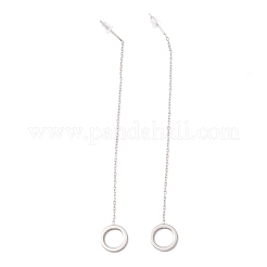 Tarnish Resistant Long Chain with Open Ring Dangle Stud Earrings&nbsp;EJEW-A067-10P