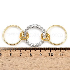 Brass Micro Pave Cubic Zirconia Finger Rings&nbsp;RJEW-D325-01PG-04