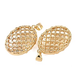 Brass Micro Pave Clear Cubic Zirconia Pendants&nbsp;KK-B184-01G-09