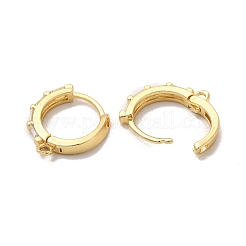 Rack Plating Brass Micro Pave Cubic Zirconia Hoop Earring Finding&nbsp;ZIRC-C002-04G