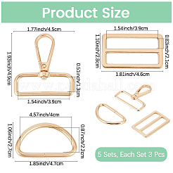 5Bags Alloy D Rings & Slider Buckle & Swivel Clasp Buckles Sets&nbsp;DIY-CL0001-81