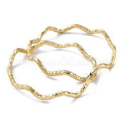 Ion Plating(IP) 304 Stainless Steel Textured Wave Finger Rings&nbsp;RJEW-G298-02G