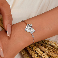 Anti-Tarnish Rhodium Plated 925 Sterling Silver Cable Chains Bracelets&nbsp;UH9338-2