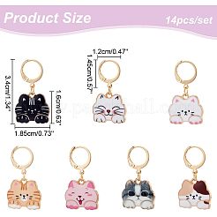 Alloy Enamel Cat's Head Pendant Decorations&nbsp;AJEW-PH01436