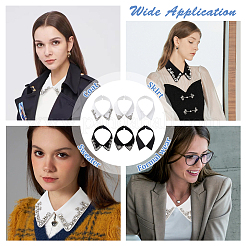 6Pcs 6 Styles Polyester & Glass Rhinestone Fake Shirt Collar&nbsp;DIY-HS0001-71
