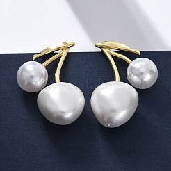 Cherry Brass Stud Earrings&nbsp;EJEW-V017-01A-G