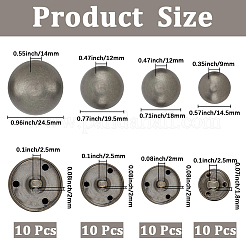 40Pcs 3-Hole Brass Buttons&nbsp;BUTT-CY0001-18B