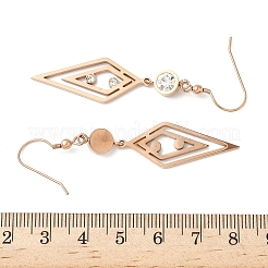 304 Stainless Steel Rhombus Dangle Earrings&nbsp;EJEW-Z129-10RG