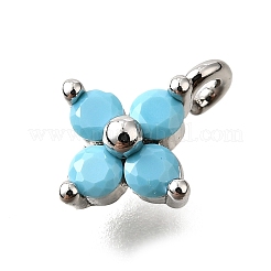 Brass Micro Pave Cubic Zirconia Pendants&nbsp;KK-D356-07B-P