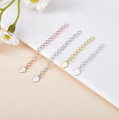 8 Pieces No Buckle Extension Chain Sterling Silver Extender Chains Necklace Bracelet Anklet Removable Chain Extenders Charms for DIY Jewelry Making Accessories&nbsp;JX629A