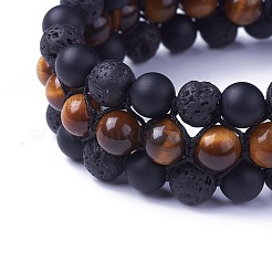 Adjustable Natural Tiger Eye Braided Bead Bracelets&nbsp;BJEW-I273-E04