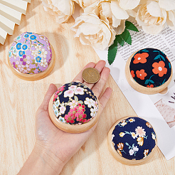 4Pcs 4 Style Flower Pattern Japanese Style Cotton & Cloth Needle Pin Cushions&nbsp;DIY-DC0001-98