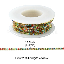 Raw(Unplated) Brass Rhinestone Strass Chains&nbsp;CHC-YW0001-03