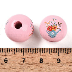 Easter Theme Printed Wood Beads&nbsp;WOOD-T032-22S