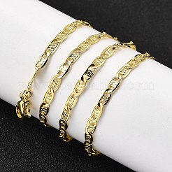 Brass Textured Mariner Link Chain Necklaces&nbsp;NJEW-M108-09G