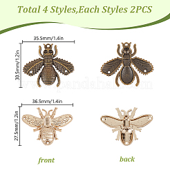 8Pcs 4 Styles Bee Alloy Chandelier Component Links&nbsp;FIND-GO0003-87