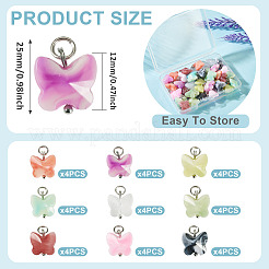 36Pcs 9 Colors Acrylic Pendants&nbsp;PALLOY-TAC0310