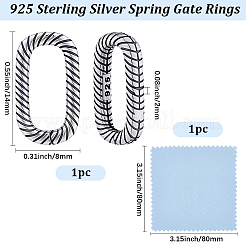 1Pc Sterling Silver Spring Gate Rings&nbsp;STER-BBC0009-55B