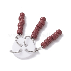 2Pcs 2 Colors Glass Seed Pendants&nbsp;PALLOY-JF03908