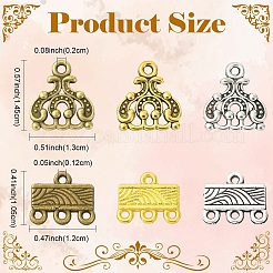 60Pcs 6 Styles Alloy Chandelier Component Links&nbsp;FIND-YW0012-80