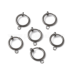 Brass Clip-on Hoop Earring Findings&nbsp;KK-P102-01B-01