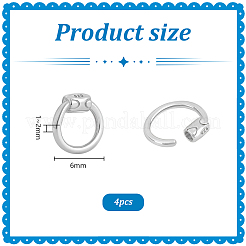 4Pcs Sterling Silver Locking Carabiner&nbsp;FIND-PH0026-94P