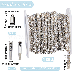 6.25 Yard Polyester Cord with Rhinestone&nbsp;DIY-GF0009-32B