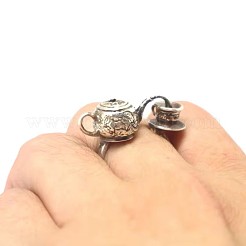 Teapot & Teacup Alloy Finger Rings for Unisex&nbsp;FS-WG8E880-01