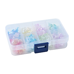 120Pcs 8 Colors UV Plating Iridescent Acrylic Bead Caps&nbsp;OACR-FS0001-64