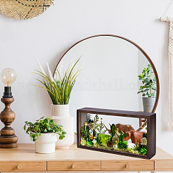 Rectangle Double Sided Clear Acrylic with Wood Display Cases&nbsp;ODIS-WH0038-237A