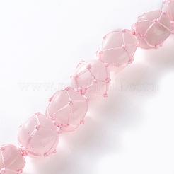 Natural Rose Quartz Car Hanging Decorations&nbsp;HJEW-O002-04