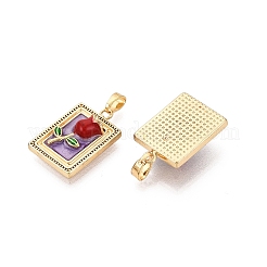 Brass Enamel Pendants&nbsp;KK-SZC0009-05G-02
