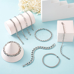 Unisex 304 Stainless Steel Chain Bracelets&nbsp;BJEW-TA0001-05P