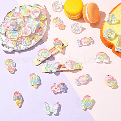 48Pcs 8 Styles Transparent Resin Cabochons&nbsp;RESI-CJ0004-79